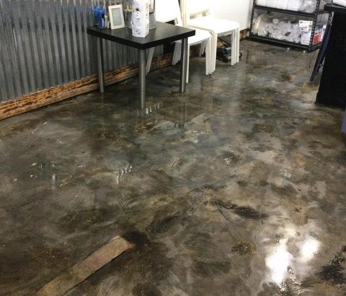 water on the floor of a commercial property